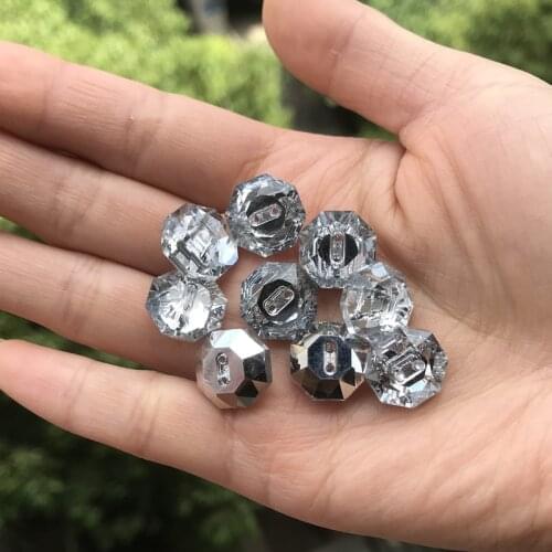 20pcs High-grade Bright Crystal gemstone buttons Sewing buttons for shirt glass buttons for garments Sewing Accessories 13mm