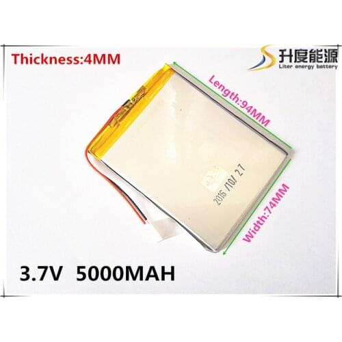 407494 Battery 5000mAH Li-ion Tablet pc battery For 7,8,9 inch tablet PC ICOO 3.7V Polymer lithiumion Battery With High Quality