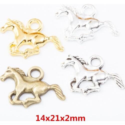 70 pieces of retro metal zinc alloy horse pendant for DIY handmade jewelry necklace making 7797