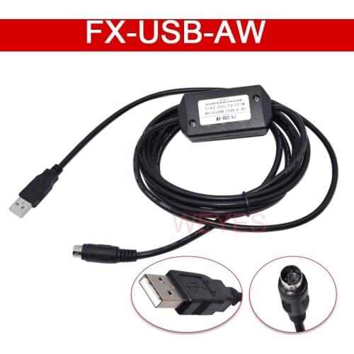 FX-USB-AW USB to RS422 Adapter for FX3U FX3G PLC 3G 1N 2N 1S Series PLC Programming Cable Replaced by USB-SC09-FX NEW