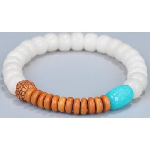 White Bodhi Bracelets Coconut Shell Bracelet On Hand Tibetan Buddhism Natural Beads Prayer & Yoga Meditation Jewelry Dropshiping