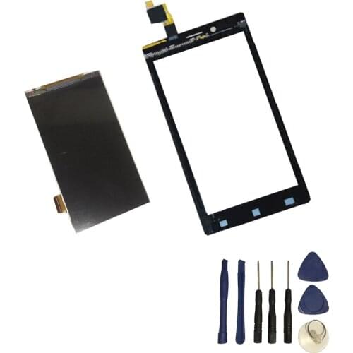 For Sony Xperia J ST26a ST26i ST26 Black Touch Screen Panel Digitizer Sensor + LCD Display Monitor Panel Module + Free Tools