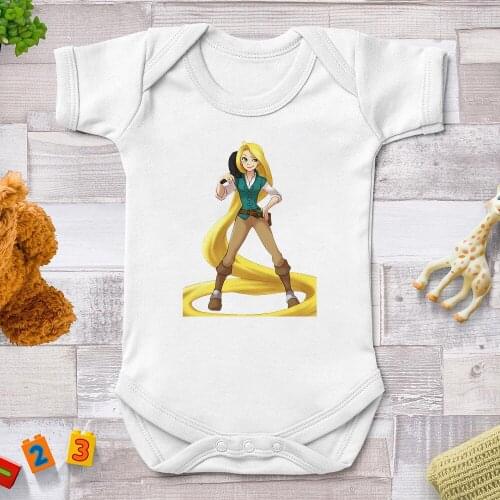 Newborn Baby Rompers Baby Girl Jumpsuits Harajuku Cute Cartoon Disney Princess Printed Baby Bodysuits Comfortable Baby Onesie