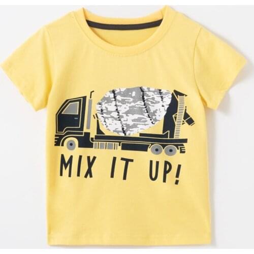 Mixer Truck Infant Kids t shirt Summer Boys Tops 100% Knitted Cotton Baby Boy Clothes t-shirt Short Sleeve Casual Tee Undershirt