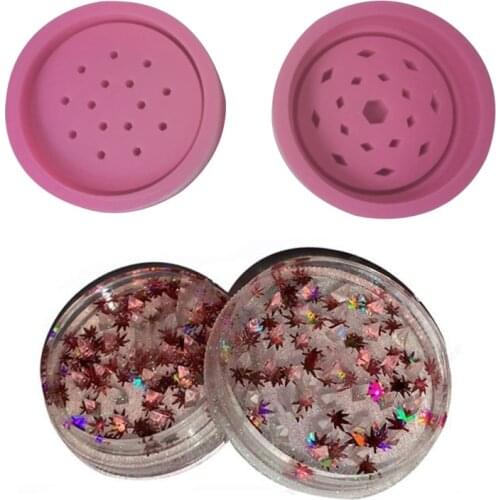 Crystal Epoxy Resin Mold Tobacco Grinder Leaf Herbal Herb Smoke Spice Crusher Silicone Mould DIY Crafts Baking Tools