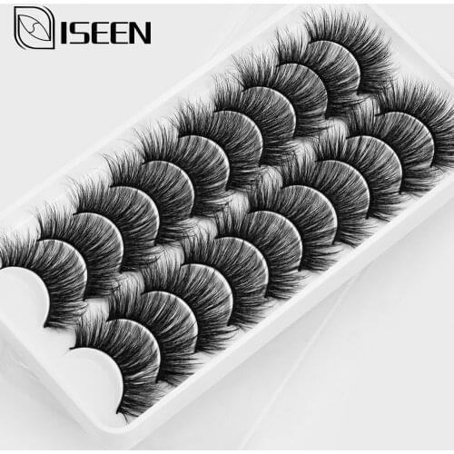 ISEEN 10 pairs 3D Faux Mink Lashes Natural False Eyelashes Dramatic Volume Fake Lashes Makeup Eyelash Extension Eyelashes