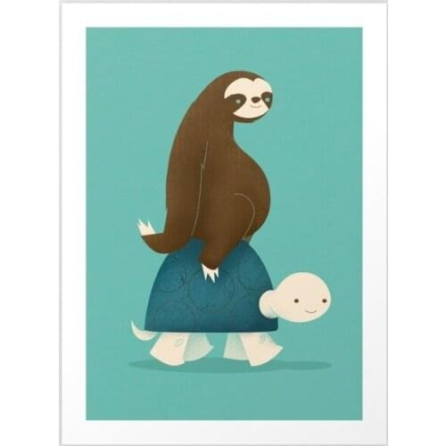 Canvas Print Picture Nordic Wall Artwork Animal Sloth Turtle Paintings Modern Style Home Decoration Module Poster Kids Bedroom