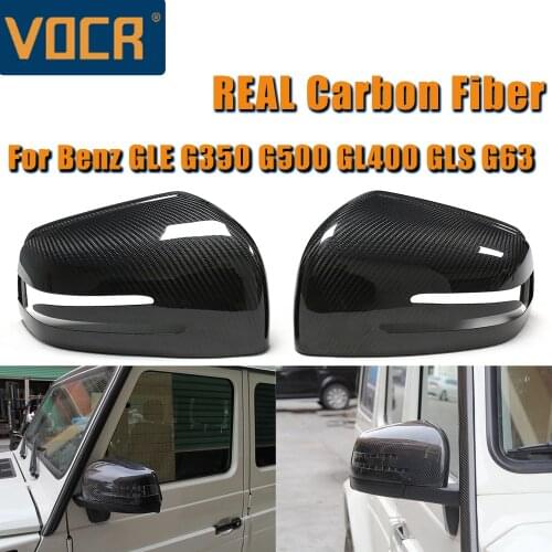 1 Pair Real Carbon Fiber Side Car Mirror Covers For Benz W166 GLE W463 G350 G500 X166 GL400 GLS ML G63 AMG REAL Matte Black