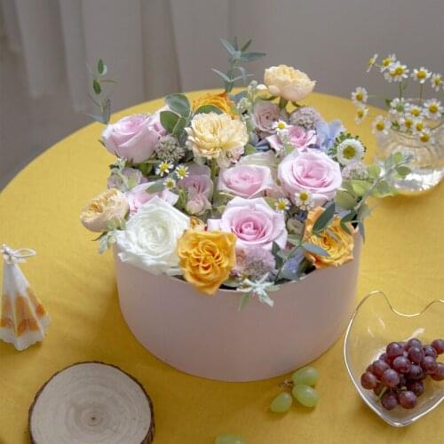 Colorful Gift Packaging Box Florist Bouquet Flower Packaging Box With Lid Flowers Gift Living Vase Gift Boxes for Party Wedding