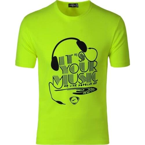 Jeansian Mens Sport Tee Shirt Tshirt T-shirt Running Workout Fitness Gym Fashion Short Sleeve LSL178 GreenYellow