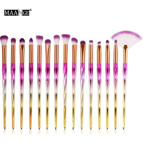 Nylon Makeup Brushes Set 15pcs make up brushes Eye Shadow Foundation Powder Eyeliner Eyelash brochas maquillaje Beauty Tool Kit
