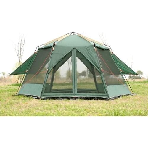 UV hexagonal Outdoor camping wild big tent camping tent camping 8-12 double rainproof mosquito tent awning garden pergola