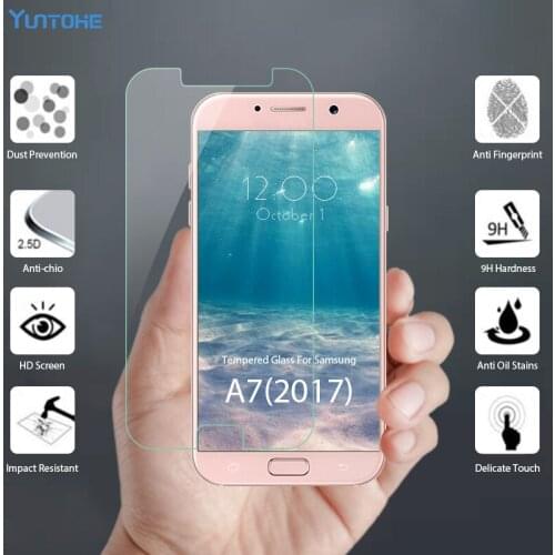 Front Tempered Glass For Samsung Galaxy A7 A3 2017 Screen Protector 9H Safety Protective Film For Samsung Galaxy 9200 Tempered