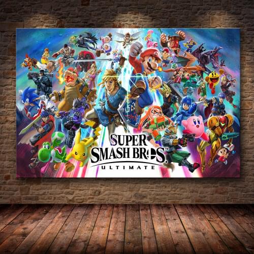 Unframed The Poster Decoration Painting of Super Smash Bros on HD Canvas canvas painting art game poster wall art canvas