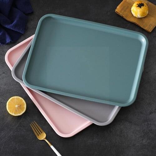 Plastic Tray Food Serving Tray Kitchen Storage Plate Accessories Fruit Organizer Plastic Dessert Food Kitchen Storage For F A9K4