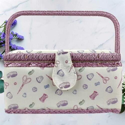 European Style Portable Sewing Box Sewing Needle Thread Storage Box Sewing Case Container for Home Bedroom