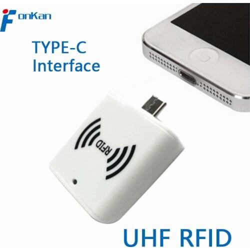FONKAN 860-960mhz Portable Handheld UHF RFID OTG Reader Tag Label Detect range1M For Android Type-c interface with APK and SDK