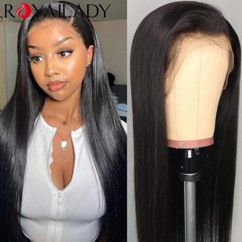 Straight Human Hair Lace Front Wigs Brazilian Hair 180% Density 13x4 Lace Part Human Hair Wigs for Black Women Pre Plucked