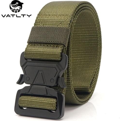 Official Authentic Mens Tactical Belt Rust-Proof Solid Metal Buckle Military Army Belt 1200D Strong Nylon Military Equipment