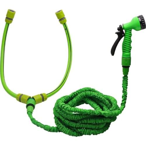 Garden Hose, Elastic Water Hose, with High-Pressure Hose Nozzle, Expandable Garden Hose, Leak-Proof, Durable