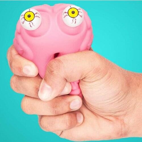 Sensory Toys Nice Gift Pink 1Pcs Plastic Cement Brain Pattern Funny Squeeze Toy Stress Relief Toys