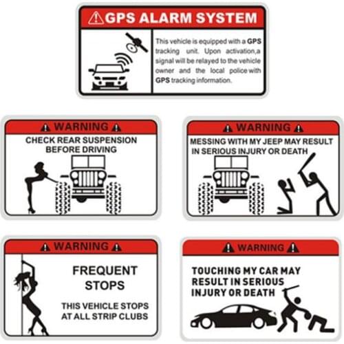 10 Style GPS ALARM SYSTEM TRACKING WARNING Reflective Car sticker CAR SAFETY RULES Danger Do Not Touch My Car Decals Car Styling
