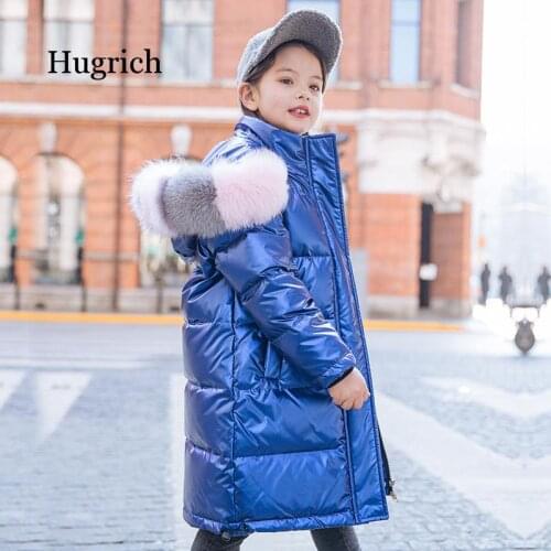 Warm 80% White Duck Down Jacket for Girl Winter Clothes Childrens Thicken Outerwear Clothing Parka Faux Fur Coat Snowsuit 5-16Y