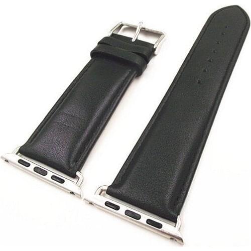 1PCS High quality 42MM genuine leather watch band (for 42mm apple watch including 1pair buckle) iwatch strap- 9131