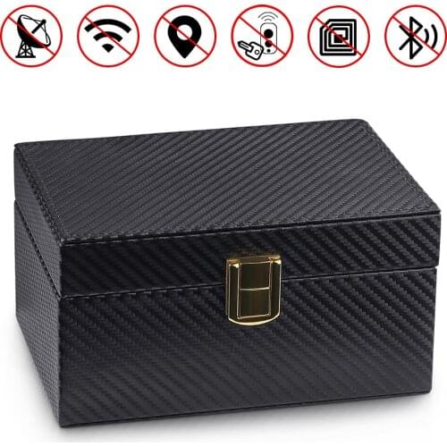 Car Keys Cell Phone Signal Shielding Case Anti Car Theft Car Key Signal Block Box RFID Pouch Car Keys Signal Blocker Box