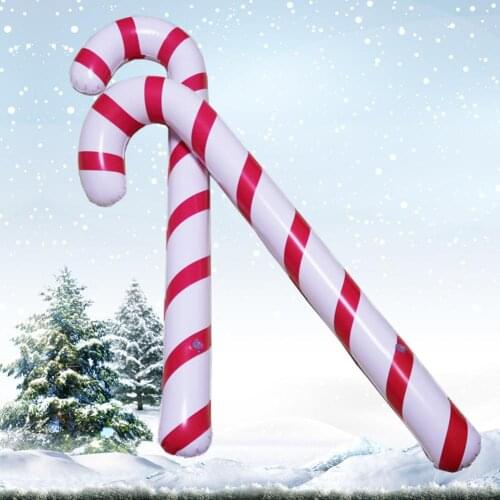 1/5pcs Inflatable Candy Cane Classic Lightweight Hanging Decoration For Christmas Party Santa Walking Stick New Year Kids Gifts