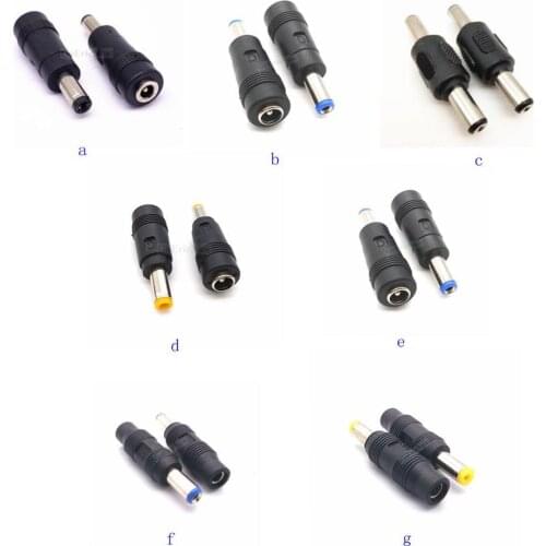 1pcs 5.5 x 2.1 mm male to 4.8 x1.7/3.5x1.35/4.0x1.7/2.5x0.7/7.4x5.5/4.8X1.7/5.5x2.5/3.0x1.1 mm female DC Power Connector Adapter
