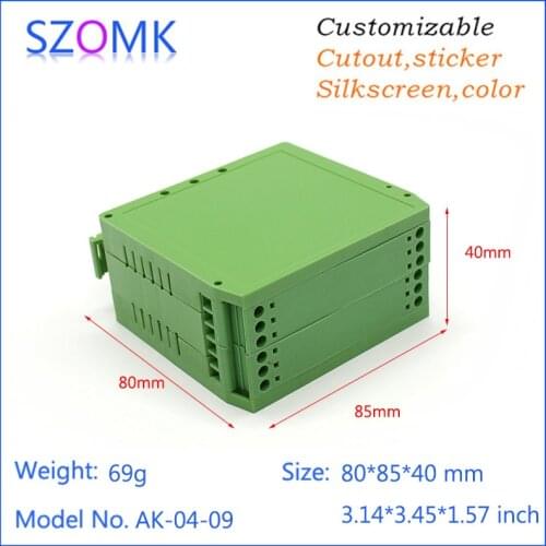 1 piece, 80*85*40mm szomk din rail enclosure plastic distribution box electrical instrument enclosure junction housing