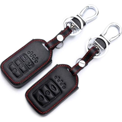 1pc Leather Car Key Fob Cover Case Remote Key Protector for Honda Civic CR-V HR-V Accord Jade Crider Odyssey Auto Key Case Cover
