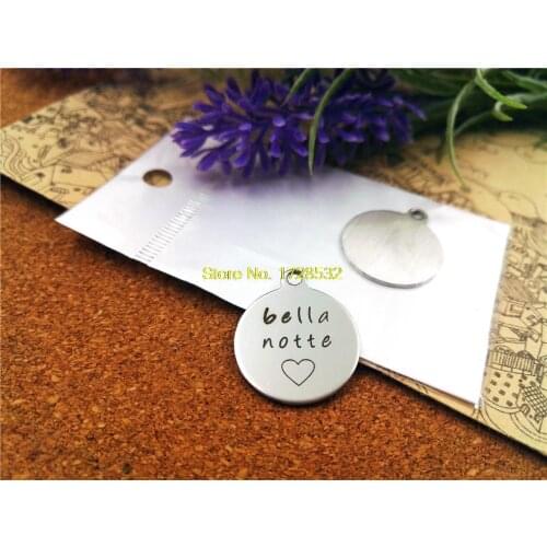 10pcs-stainless steel Charms "bella notte heart " DIY Charms Pendants for necklace/bracelet/keychain DIY jewelry