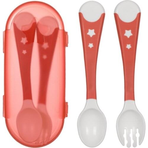 2Pcs Bendable Baby Spoon Fork Cutlery For Children Appliances Learning Tableware Dinnerware Utensils Suit Cooking Utensils Bebe