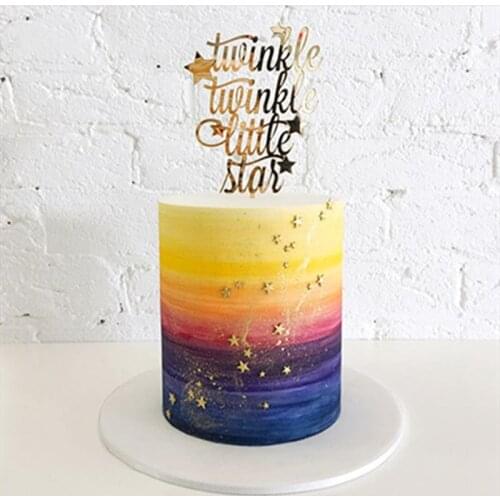 2020 New Merry Christmas Acrylic Cake Topper Gold Litter Star Tree Cupcake Toppers Flags For Christmas Party Cake Decorations
