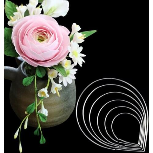 6pcs/set Creative Rose Petals Drop Shape Stainless Mold Coolie Bread Steel Biscuit Craft Fondant Mould DIY Baking Making A9S2