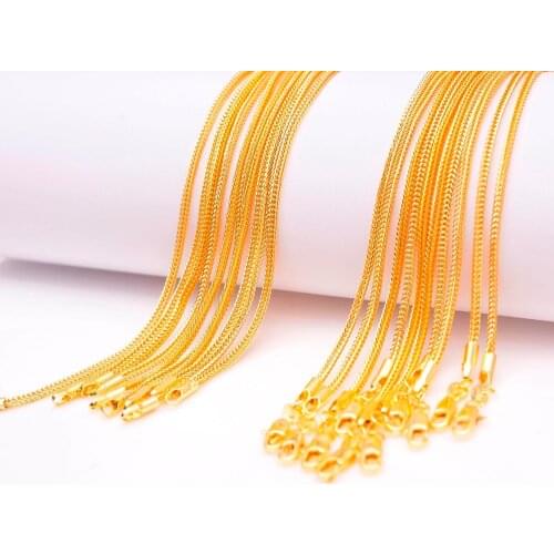 50 PCS mens and womens personality tide jewelry 16-30 inches foxtail 18 k necklace chain