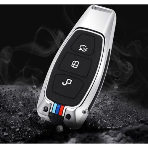 Car Styling Zinc Alloy Key Remote Key Fob Case Cover Keychain For Ford Mondeo Focus 3 MK3 ST Kuga Fiesta Escape Ecosport