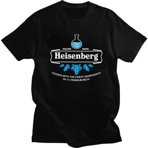 Cool Breaking Bad T-shirt Men Short Sleeve Printed Walter White Heisenberg T Shirts Soft Cotton TV Show Chemistry Tee Gift Idea