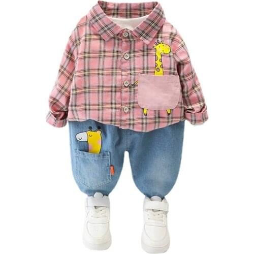 Spring Autumn Children Boys Cartoon Clothes Baby Girls Casual Shirt Pants 2Pcs/sets Kid Infant Costume Toddler Cotton Sportswear