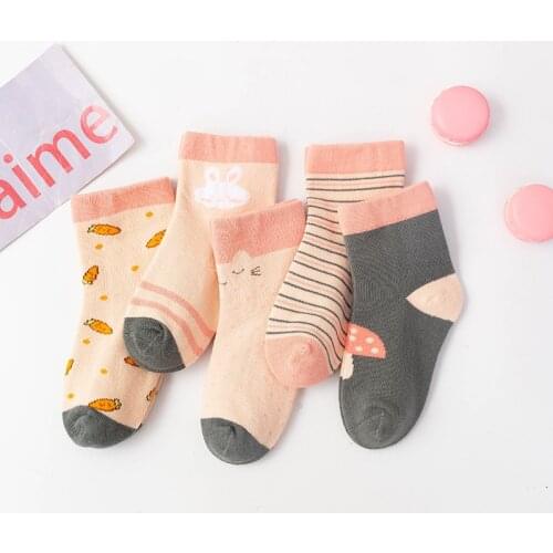 5Pairs/lot 1-12Y Infant Baby Socks Autumn Winter Childrens Socks In Tube Cartoon Boy Girl Cotton Socks Baby Clothes Accessories
