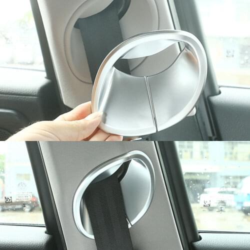 For 2017 Alfa Romeo Giulia Car Front Seat Safety Belt Frame Cover Trim ABS Chrome Car Styling Sticker