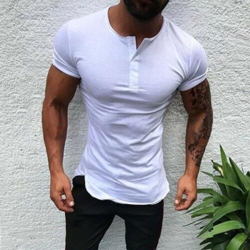 Mens Shirts Casual Short-sleeved Solid Color Blouse Fitness Gym Workout Plus Size Oversized 5xl Shirts Blouses Male Shirts