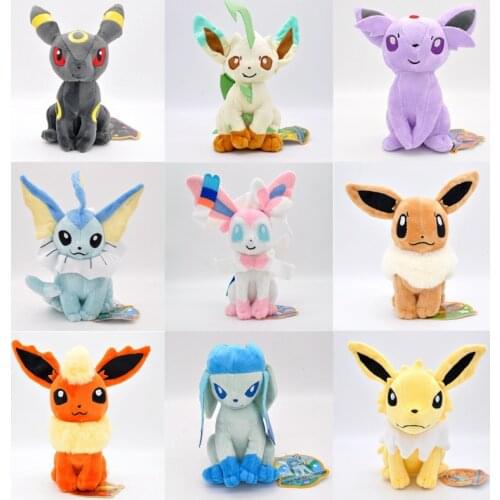 Eevee Plush Toys 9Styles Umbreon Eevee Espeon Jolteon Vaporeon Flareon Glaceon Leafeon Sylveon Soft Stuffed Animals Peluche Doll