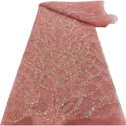 Purple french net lace tulle fabric embroidery with sequin 5 yards/piece african lace Nigeria mesh fabric for party dress RF-340