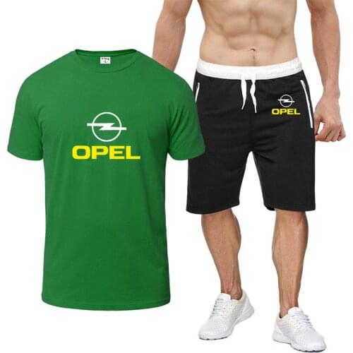 OPEL Logo 2021 New High quality print T-shirts shorts short-sleeved suit sportswear sport pant running singlet clothes