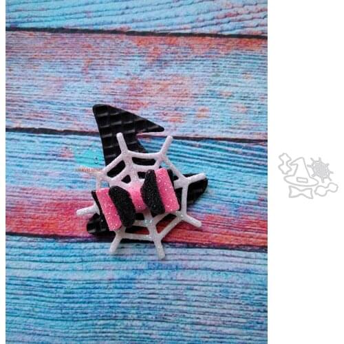 Halloween Spider Web Bow Tie Dies Cuts Metal Embossing Punch Knife Stencils for Scrapbooking Photo Album Decor DIY Paper Cards