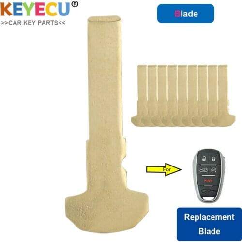 KEYECU Pack of 10 Smart Proximity Keyless Car Key Uncut Insert Emergency Blade for Alfa Romeo Giulia 2017 2018 2019 Uncut Blade