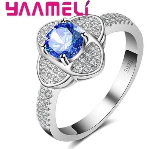 Natural Rustic Style Plant Model Clover Shape 925 Sterling Silver Ring Lucky Ornament Birthday Surprise Gift For Girl